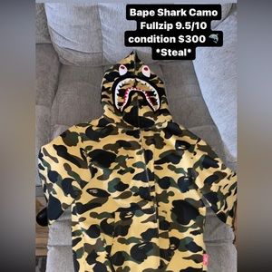 Bape full zip hoodie